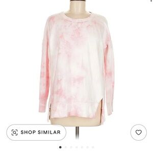 GAP Women's Pink and White Tie-Dye Sweatshirt